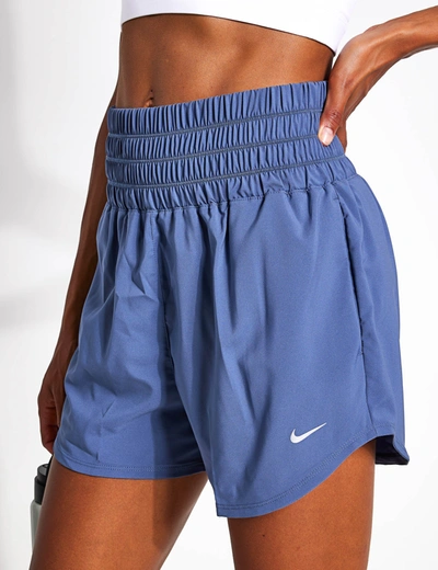 Shop Nike One Ultra High 3" Brief-lined Shorts In Blue