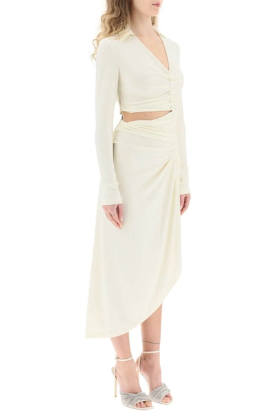 Shop Off-white Asymmetric Cut-out Jersey Dress