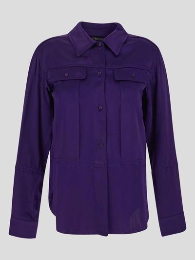 Shop Tom Ford Acetate Shirt In Purple