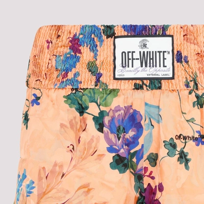 Shop Off-white Jacquard Pajama Shorts Pants In Yellow &amp; Orange