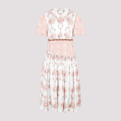 Shop Simone Rocha Puff Sleeve Asymmetric Ruffle Dress In Multicolour