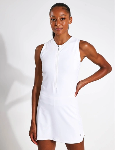 Shop Goodmove Half Zip Sports Dress In White