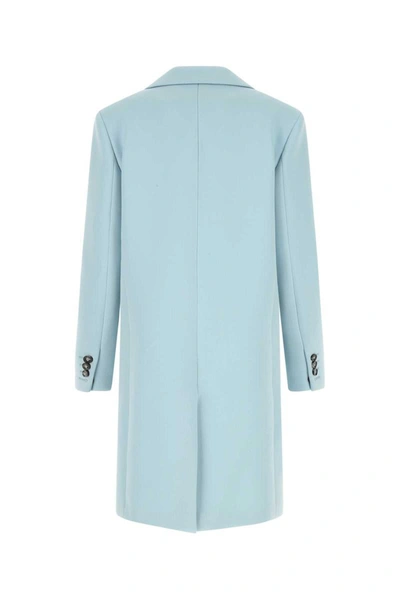 Shop Bottega Veneta Coats In Light Blue