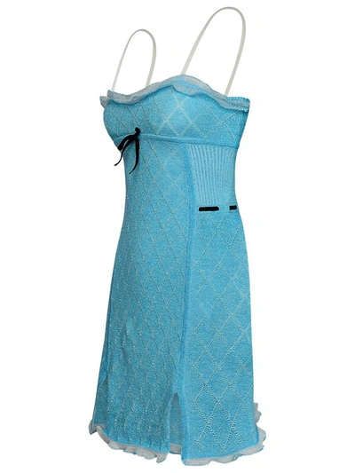 Shop Cormio Light Blue Cotton Blend Bora Dress