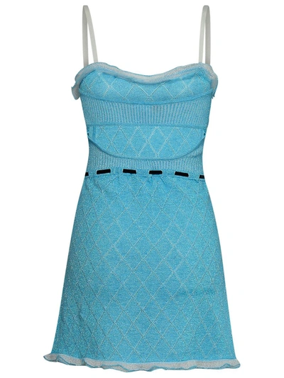 Shop Cormio Light Blue Cotton Blend Bora Dress