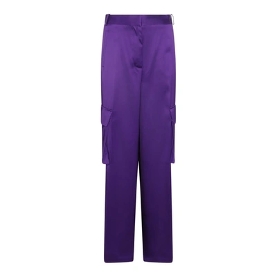 Shop Versace Trousers In Bright Dark Orchid