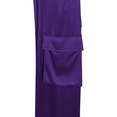 Shop Versace Trousers In Bright Dark Orchid