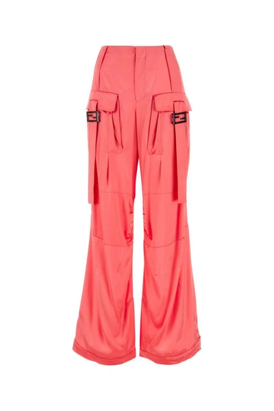 Fendi Cargo Pant With Adjustable Cuffs And Multiple Pockets In Pink
