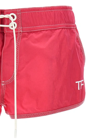 Tom Ford Logo Nylon Shorts Bermuda And Short Fuchsia In Pink