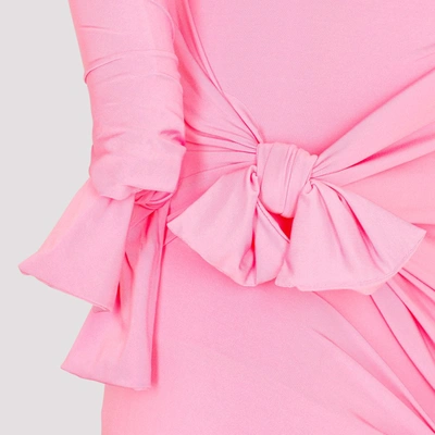 Shop Balenciaga Knot Gown Maxi Dress In Pink &amp; Purple
