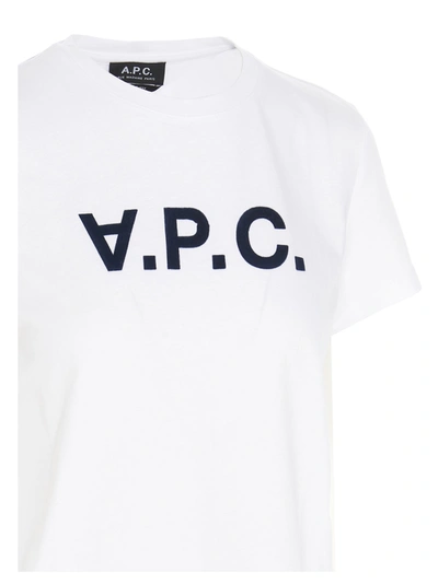 Shop Apc Flocked Logo T-shirt White