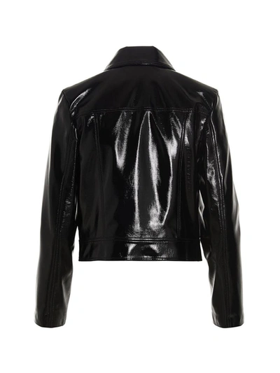 Shop Karl Lagerfeld Vinyl Jacket In Black