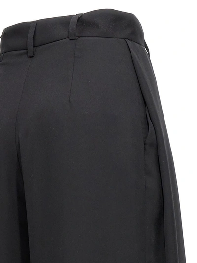 Monot Pleated Roll-hem Wide-leg Pants In Black
