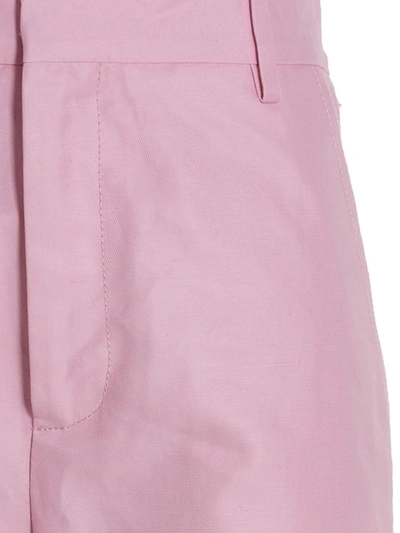 Shop Marni Logo Embroidery Pants In Pink