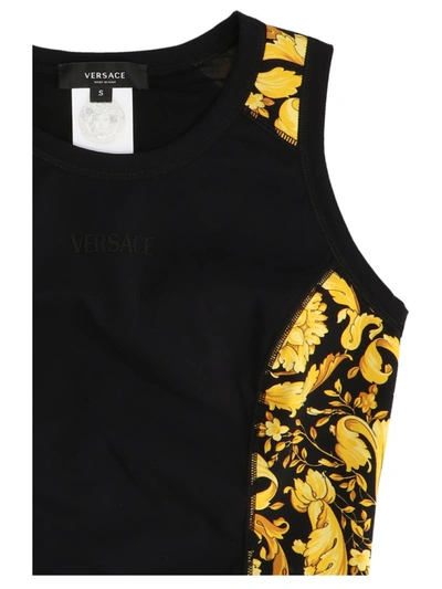 Shop Versace 'barocco' Sporty Top In Black