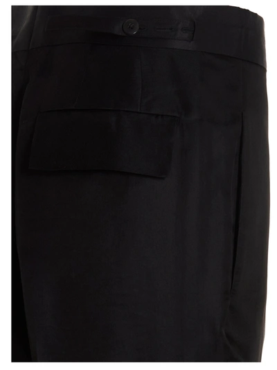 Shop Sapio Center Crease Trousers In Black