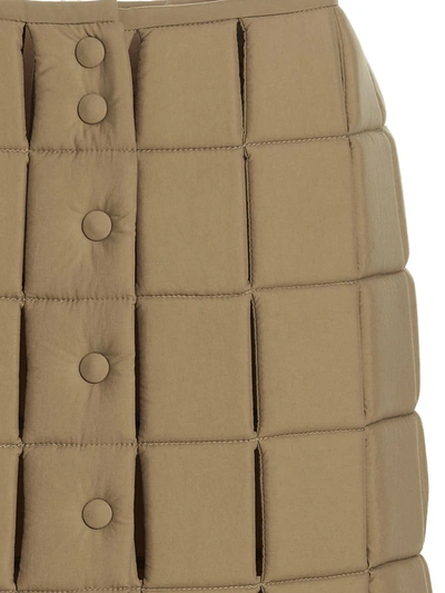 Shop A.w.a.k.e. Mode Cut-out Padded Skirt In Beige