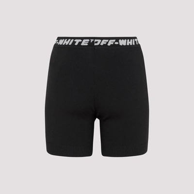 Shop Off-white Logo Band Stretch Sports Shorts In Black
