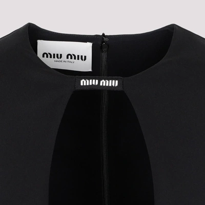 Shop Miu Miu Midi Dress In Black