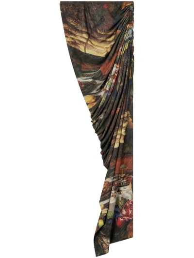 Shop Az Factory By Ester Manas Az Factory X Ester Manas Side Slit Long Skirt In Multicolour