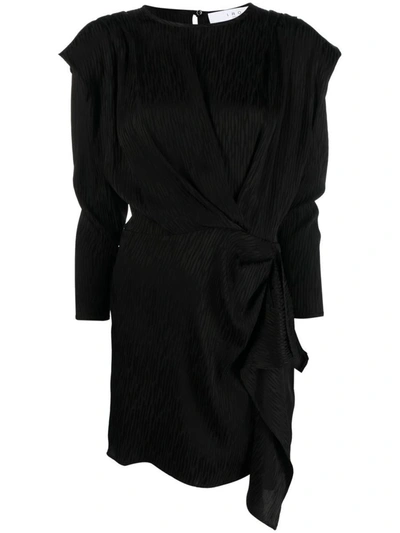 Shop Iro Hiari Short Viscose Dress In Black