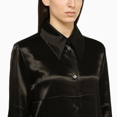 Shop Jil Sander Wide Satin Shirt In Black