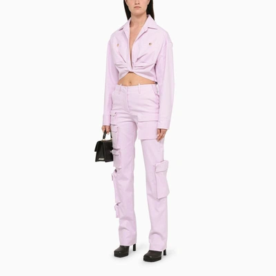 Shop Off-white ™ Lilac Cropped Shirt In Pink