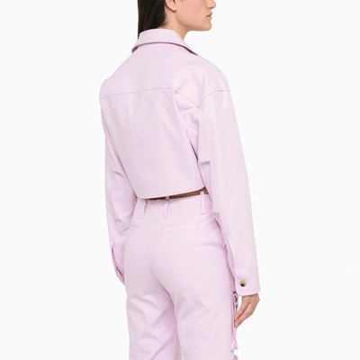 Shop Off-white ™ Lilac Cropped Shirt In Pink