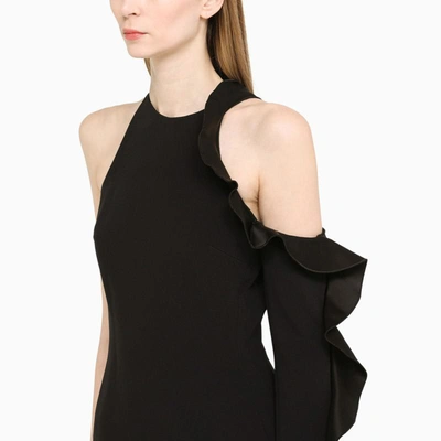 Shop David Koma Asymmetrical Dress In Black