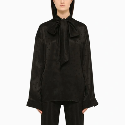 Shop Balenciaga Jacquard Blouse In Black