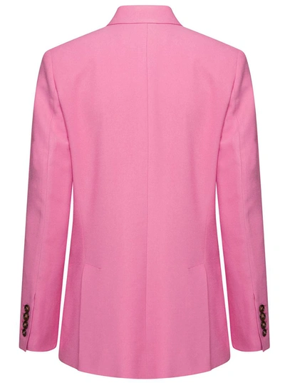 Shop The Andamane 'lavinia' Pink Double-breasted Jacket In Viscose Woman