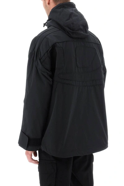 Shop Diesel 'w-henness' Waterproof Jacket In Black