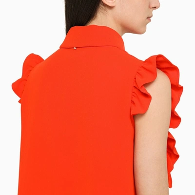 Shop Sportmax Dress With Ruffles In Red