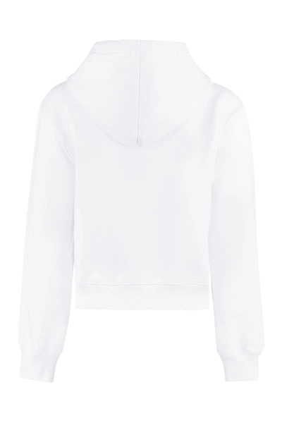 Shop Moschino Cotton Hoodie In White