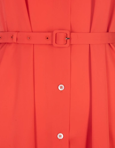 Shop Aspesi Sleeveless Shirt Dress In Orange