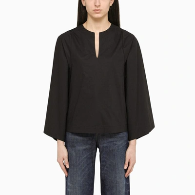 Shop By Malene Birger Wide Blouse In Black