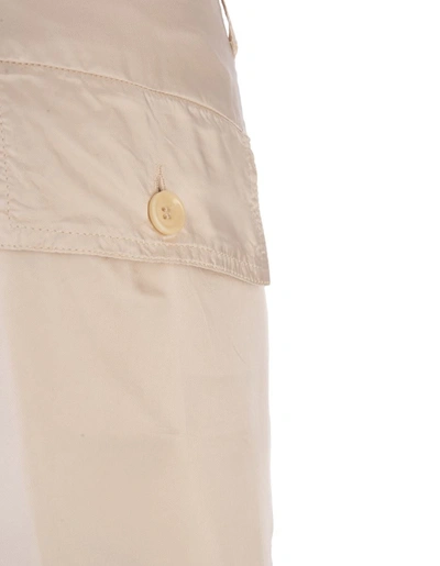 Shop Aspesi Beige Crop Cargo Trousers In Brown