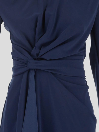 Shop Capasa Draped Dress In Blue