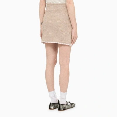 Shop Cormio Chiara Biege Knit Skirt In Beige