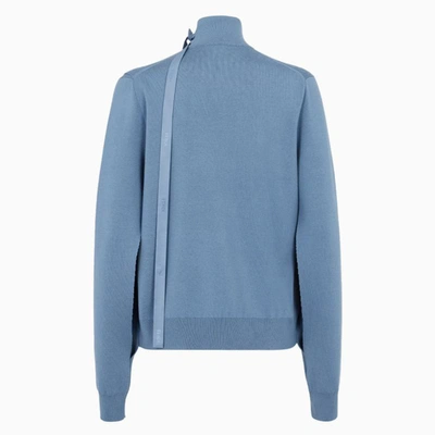 Shop Fendi Turtleneck Pullover In Blue