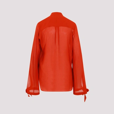 Shop Petar Petrov Loe Semi-sheer Blouse Shirt In Red