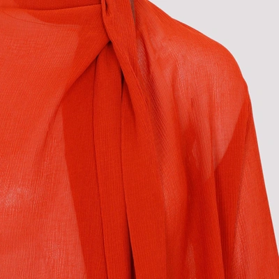 Shop Petar Petrov Loe Semi-sheer Blouse Shirt In Red
