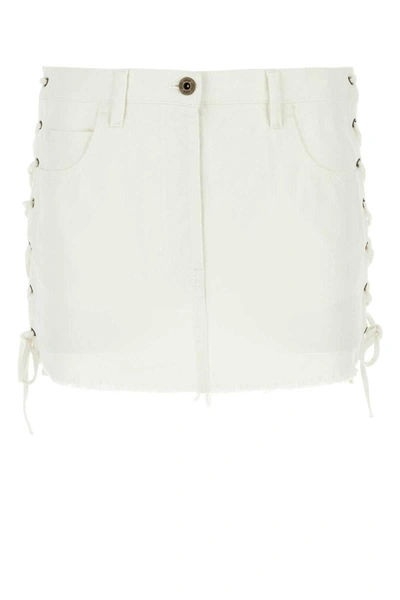 Shop Miu Miu Skirts In White