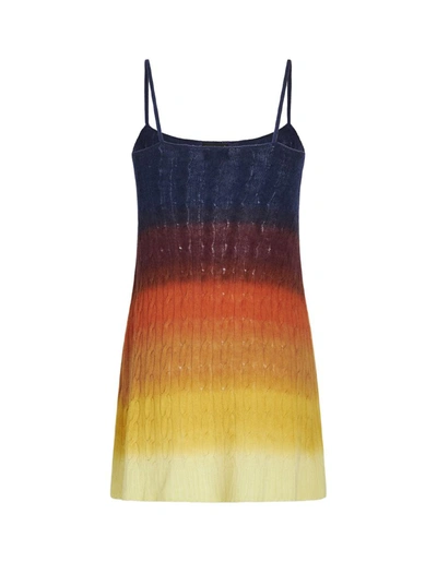 Shop Etro Shaded Braided Wool Mini Dress In Multicolour