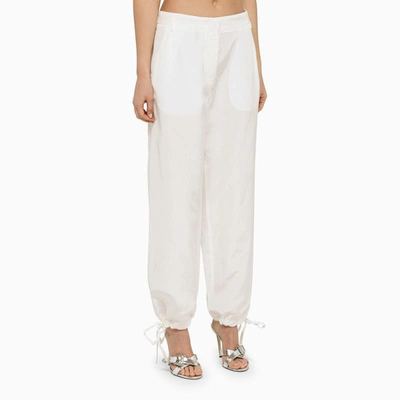 Msgm Synthetic Fibers Trousers In White