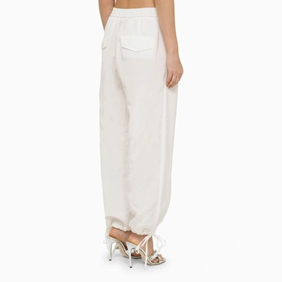 Msgm Synthetic Fibers Trousers In White