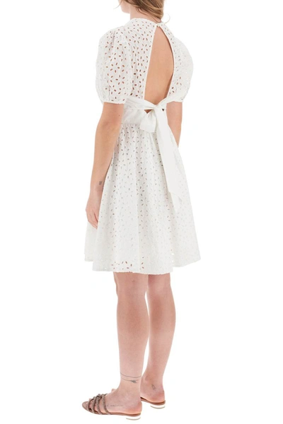 Shop Pinko Broderie Anglaise Mini Dress In White