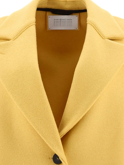 Shop Harris Wharf London "greatcoat" Single-breasted Coat In Yellow