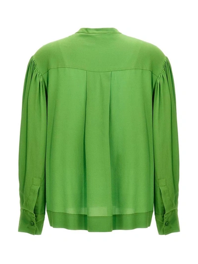 Shop Nude Silk Bloshirt In Green