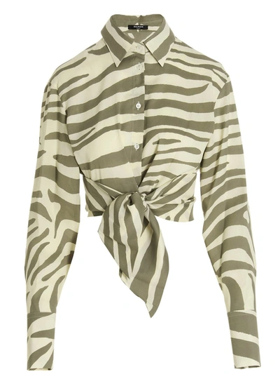 Shop Balmain Zebra Shirt In Multicolor